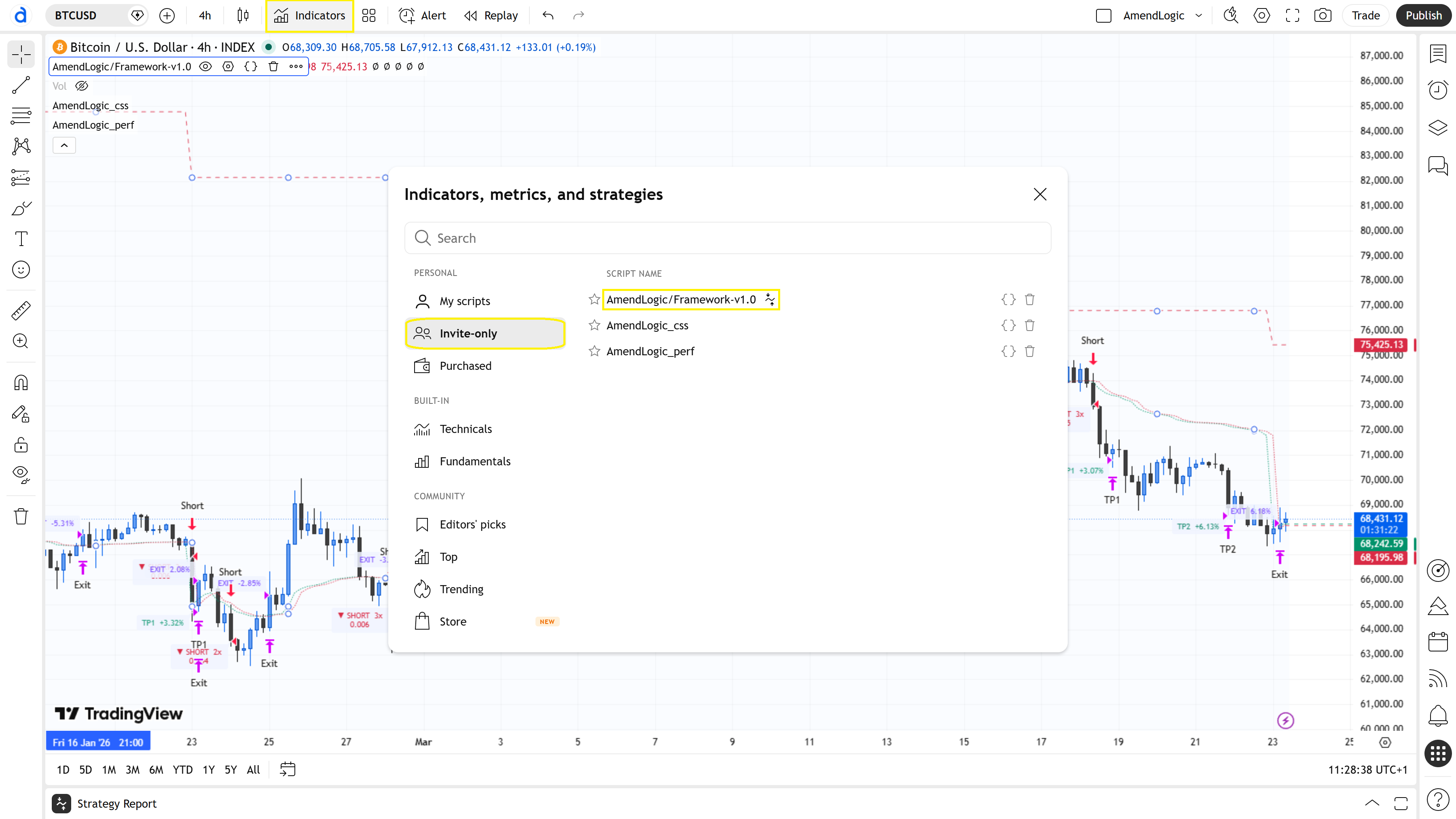 From unlocking the invite-only script to your first active webhook alert — this guide walks you through the complete setup. You'll learn how to choose your symbol and timeframe, adjust the strategy parameters to fit your setup, and configure alerts so signals are automatically forwarded to your exchange.